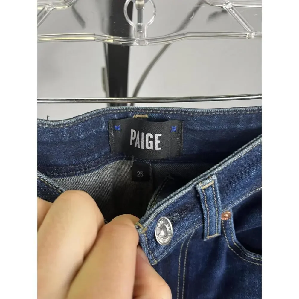 Paige Margot Skinny High Rise Cropped Ankle Skinny Jeans Blue Size 25 - Picture 3 of 5